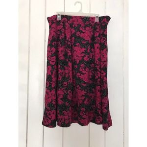 Vintage JP Collections Women’s Plus Size Skirt Size 22 Black Fuschia Floral